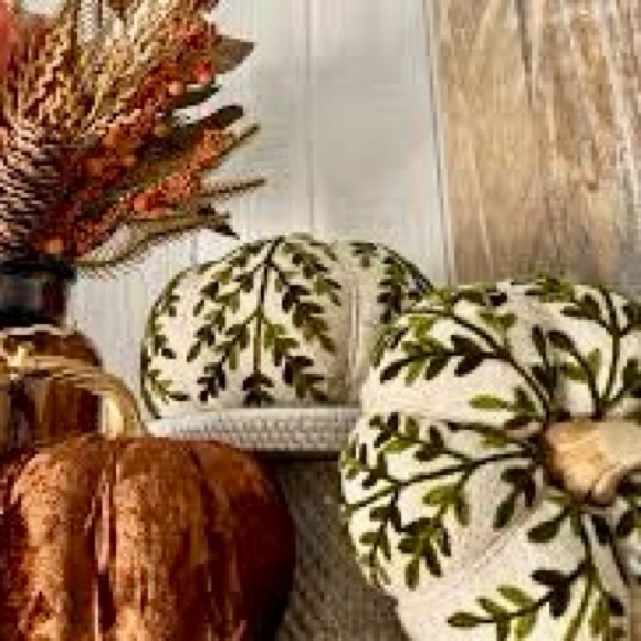 🍃Beautifully Crafted Decorative White and Green Pumpkin - Picture 7 of 13
